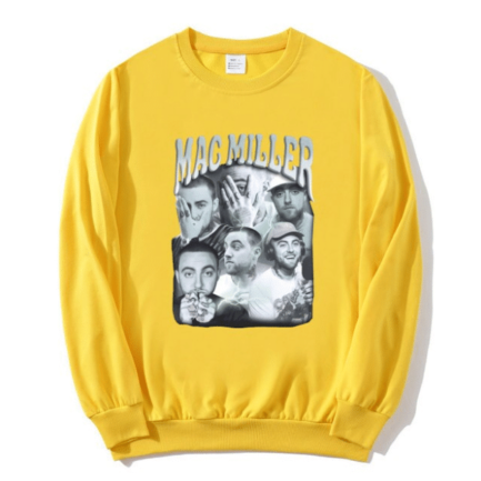 Mac Miller Ghraphic Costume Sweatshirts Yellow